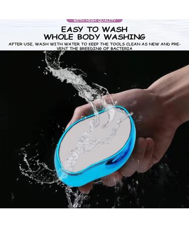 Crystal Hair Eraser - Painless Silky Hair Removal Stone for Women and Men - Fast & Easy Magic Hair Remover for Arms, Legs & Back (Sky Blue) - Buy Online on GoSupps.com