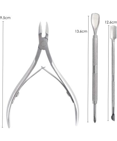 Cuticle Care Kit - 3 Piece - Cuticle Cutters Nipper - Pushers and Tidy - Stainless Steel - Cuticle Remover Tool Set Deft Processed - Buy Online on GoSupps.com