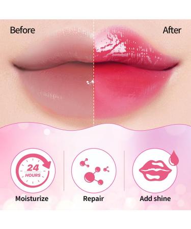 GECOMO Hydrating Lip Glow Oil Moisturizing Lip Glow Oil Nourishing Glossy Transparent Lip Oil Plumping Lip Oil Lip Balm Non-sticky Tinted Toot Lip Balm for Lip Care (RASPBERRY) 0.2 OZ 007-# RASPBERRY - Buy Online on GoSupps.com
