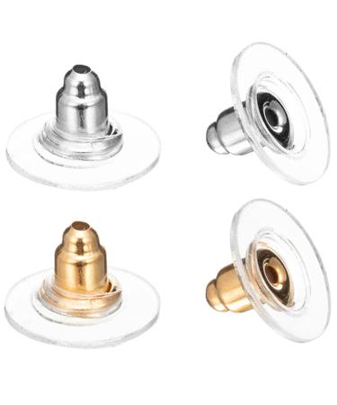 Earring Backs,Back Earrings Fishhook Earring Backs for Droopy Ears Earring Backs Replacements Bullet Clutch Back Earrings Replacement Earring Backs for Heavy Earring (Silver and Gold) Gold + Silver - Buy Online on GoSupps.com
