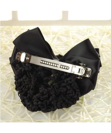 Women Hair Bun Cover Net Snood Hairnet Bowknot Barrette Hair Clip Bow Lace Flower Hair Accessories(Black) - Buy Online on GoSupps.com