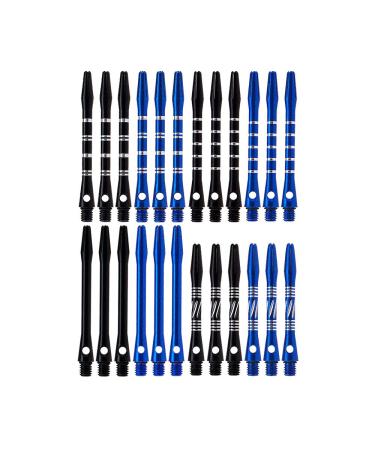 Wolftop 2BA Thread Aluminum Dart Shafts 24 Pack with Rubber O-Rings Dart Accessories Kit for Steel Tip Darts and Soft Tip Darts