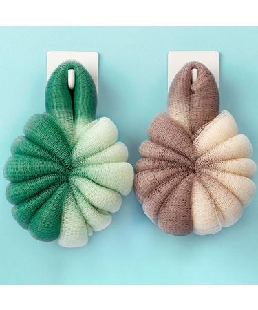 Lurrose 2Pcs Bath Loofah Sponge Set | Exfoliating Body Scrubber for Shower | Men Women | Random Color - Buy Online on GoSupps.com
