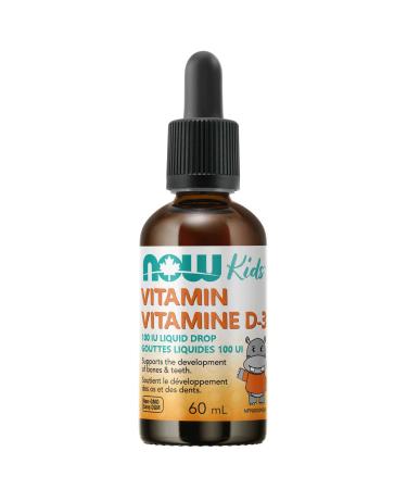 NOW Supplements Kids Liquid Vitamin D-3 Strong Bones* Structural Support* 60mL