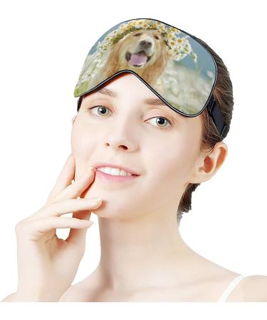 Golden Retriever Wreath Sleep Mask - Cute Eye Covers for Men & Women - Buy Online on GoSupps.com