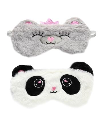 Beaupretty 2pcs Panda Blindfold Polyester Material Eye Shadow Protection