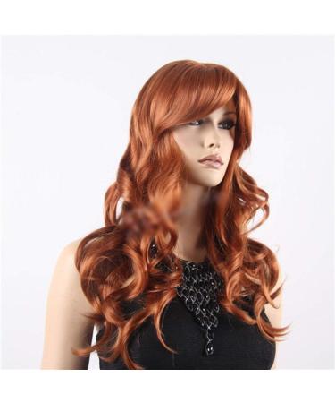 Buy BGHJUE Brown Fashion Long Curly Wig with Oblique Bangs - Fluffy Big Wave Lady Wig in Light Brown - Natural Look for Women - Buy Online on GoSupps.com
