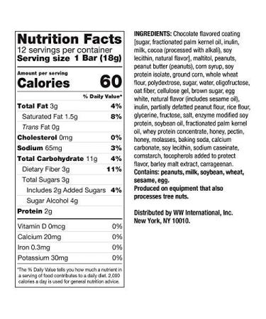 WW Chocolate Peanut Butter Pie Mini Bars - Kosher 2 SmartPoints - 24 Bars - Weight Watchers Reimagined - Buy Online on GoSupps.com