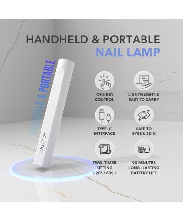 Aokitec Handheld UV Lamps for Gel Nails - LED Nail Lamp for Gel Nail Stickers Portable Nail Dryer for Curing Gel Polish Nail Glue Semi-Cured Gel Nail Strips Quick Dry for Home Salon Travel Mani Use 01-handheld Nail Lamp - Buy Online on GoSupps.com