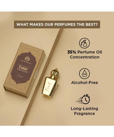 100% Alcohol-Free Attar Perfume for Men Farid Emir Collection | Premium Long Lasting Fragrance | 35% Highly Concentrated Perfume Oil -12 Ml - Buy Online on GoSupps.com
