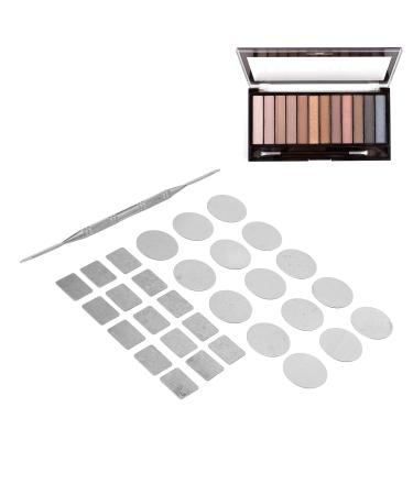 30 Metal Stickers for Magnetic Pallets - Self-Adhesive Makeup Palette Labels - 15 Round & 15 Square Eyeshadow Stickers - Buy Online on GoSupps.com