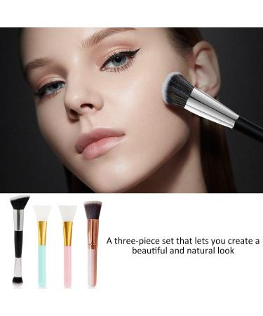 4-pack of foundation brushes containing 1 pink flat brush 1 dual-ended brush and 2 silicone brushes (powder blue) for concealer powder and liquid makeup everyday makeup - Buy Online on GoSupps.com