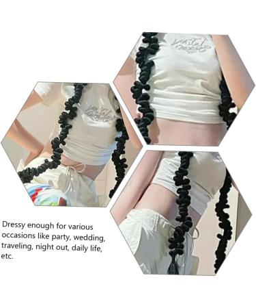 FOMIYES Wig Braid Ponytail Hair Extensions Ponytail Drawstring Braids Curly Hair Extensions Dreadlock Ponytail Braid Wigs Women Hair Extensions Miss To Weave Decorate High Temperature Wire 75X8CM Black - Buy Online on GoSupps.com