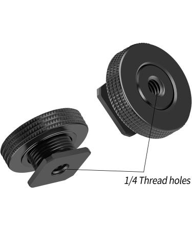  2 Packs - Atmoshue 1/4" Female Thread to Hot Shoe Adapter Hot Shoe Mount Adapter with 1/4 to 1/4" Male Screw Adapter for Magic Arm Monitor Video Light - Buy Online on GoSupps.com