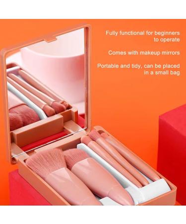 Dajidafu Delicate And Soft Fiber Hair Makeup Brush Set - Blended Look Powder Blusher Brush Mirror Box Brush Set With Mirror Cherry blossom pink - Buy Online on GoSupps.com