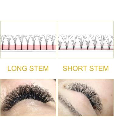 7D-D-0.07-9 Long Stem Pre Made Fan Russian Volume Lashes | 7D-D-0.07-CG C D Curl | 0.07 0.10 Pre Fanned Eyelash Extensions - Buy Online on GoSupps.com
