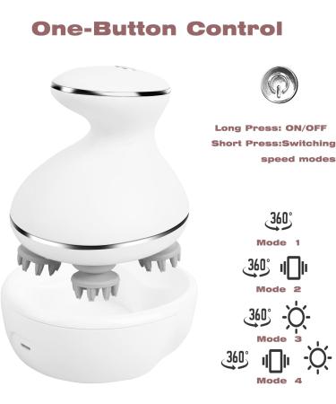 MXM2MXM Electric Waterproof Head Massager | Wireless Handheld Scalp & Body Massager with 4 Massage Modes | Red Light Therapy for Stress Relief | Suitable for Pets - Buy Online on GoSupps.com