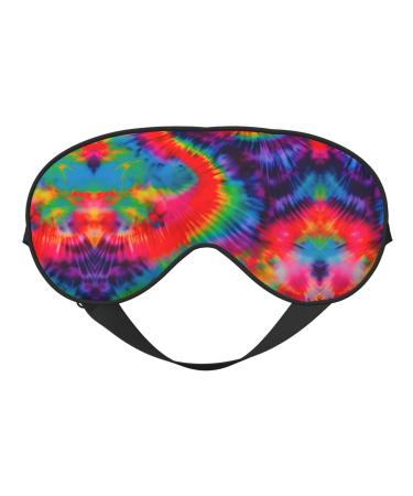 SSIMOO Colorful Tie Dye Pattern Print Double-Sided Eye Mask Soft and Light Blocking for Enhancing Sleep Quality Black