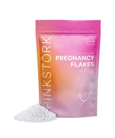 Pink Stork Pregnancy Flakes: Bath Salts with Pure Magnesium (Unscented), Alleviates Pregnancy Aches & Pains, Morning Sickness Relief, Women-Owned, 2 lbs 2 Pound (Pack of 1)