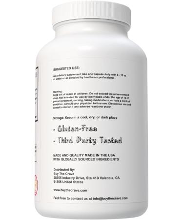 BUY THE CRAVE Freeze-Dried Lions Mane Mushroom 15:1 Extract Capsules 500 mg 240 Count (240 Servings) Immune Support Antioxidant-Rich Non-GMO Gluten-Free Dietary Supplement - Buy Online on GoSupps.com