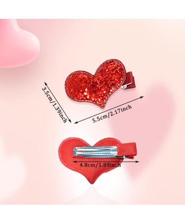 12 Valentine's Day Pieces Sequin Heart Hair Clip for Girls Birthday Party Wedding Christmas Hair Valentine's Day Accessories (Red) - Buy Online on GoSupps.com