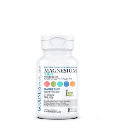 Magnesium 3 in 1 Bisglycinate Complex from GOODNESS ENCAPSULATED.