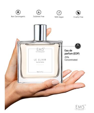 EM'5 Le Elixir Perfume for Men | Vanilla Amber Tobacco Fresh Spicy Fragrance | 50 ml Eau de Parfum Spray | Luxury Gift for Him. - Buy Online on GoSupps.com