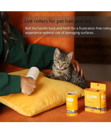 DINIAL Lint Roller Remover 100 Spiral Sticky Sheets with Extra 100 Sheets Refill (200 SHEETS IN TOTAL) For Removes Pet Fur Dust Dirt from Clothes Furniture Carpet Cars Floor & Dog Cat Hair. - Buy Online on GoSupps.com