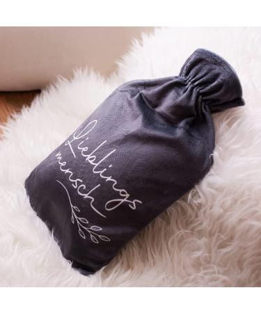 Bada Bing 2L Hot Water Bottle with Cover - Cuddly Gray & White Warming Pillow Gift for Favorite Person - Buy Online on GoSupps.com