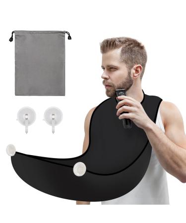 5 Pack Beard Apron Kit Included Black Waterproof Non-Stick Beard Trimming Catcher Cloth, Beard Shaping Comb for Men Shaving & Hair with 2 Suction Cups and Storage Bag