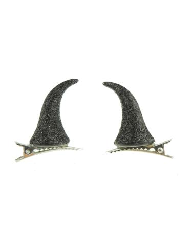 Womens Girls Mens Fancy Dress Up Party Role School Play Cosplay Costume Hen Do Halloween Deeley Bopper Hair Clips Grips Barrette Goth Steampunk Satan Vampire Devil Glitter Sparkly Horns (Black)