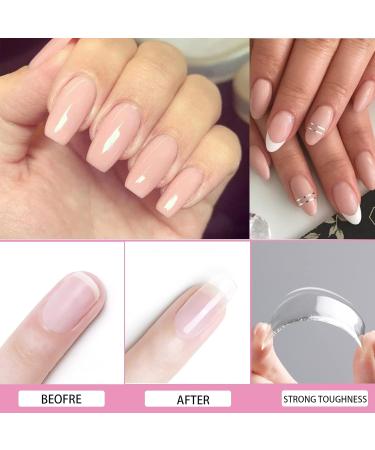 Nude Color Nail Extension Gel Kit with Nail Brush & 100Pcs Forms - UV/LED Builder Gel for Nails Art Beginners - Buy Online on GoSupps.com
