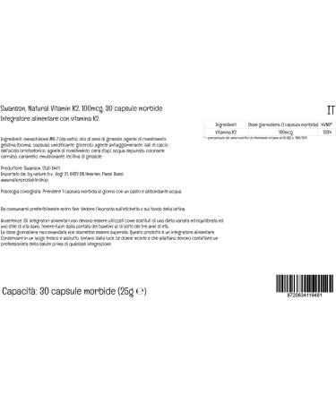 Swanson Vitamin K2 MK-7 100mcg Softgels - Lab-Tested, Non-GMO, Gluten-Free - Buy Online on GoSupps.com