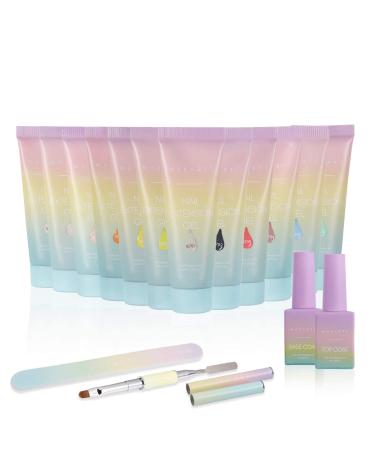 Makartt Glitter Poly Nail Gel Kit - EBEROUGE Set | 12 Glitter Colors, Builder Gel, Fall Gift, All-in-one Kit for Beginner Nail Techs - Buy Online on GoSupps.com