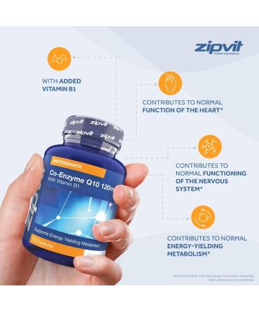 Co-Enzyme Q10 120mg with Vitamin B1 120 Capsules | Supports Heart Function & Energy | 4 Months Supply - Buy Online on GoSupps.com
