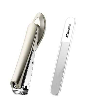 Cuspid No Splash Nail Clippers with Nano Nail File Stainless Steel Fingernail Clippers for Thick Nail  Toenail Clippers for Man and Women & Seniors