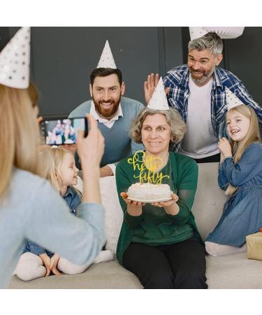 GotGala Glitter Hello Fifty Cake Topper 50th Birthday Cake Topper for Birthday Wedding Anniversary Party Decorations (Gold) - Buy Online on GoSupps.com