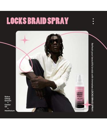 immetee Locks Braid Spray Hair Spray for Braids Locks Twists and Cornrows Refresh Itchy & Dry Scalp Moisturizes High Shine for Dull Hair. 150ml/5.07fl.oz - Buy Online on GoSupps.com