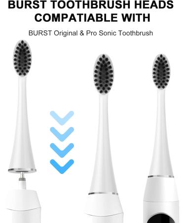 Replacement Toothbrush Heads for Burst Electric Toothbrush - Soft Charcoal Bristles Deep Cleaning Plaque Removal - 10 Count with Dust Covers - Buy Online on GoSupps.com