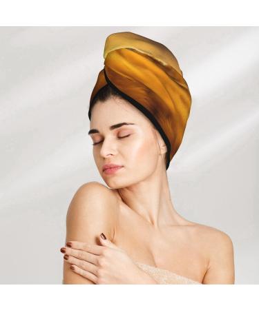 Autumn Golden Grass Coral Velvet Dry Hair Cap - Anti Frizz for Curly Long & Thick Hair - International Shipping Available - Buy Online on GoSupps.com