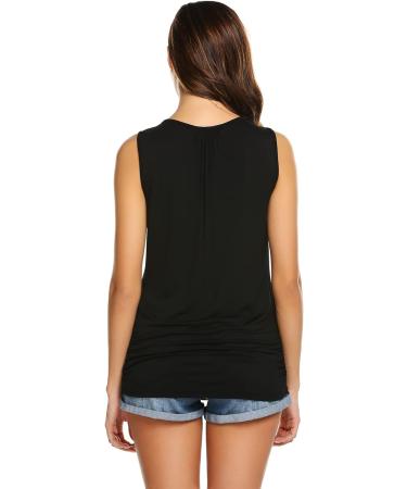 UNibelle Women's Maternity Nursing Tank Top - Sleeveless Breastfeeding Tee | S-XXL | Black - Buy Online on GoSupps.com