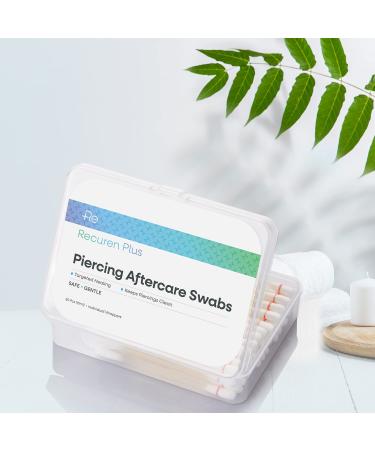 Recuren Plus Piercing Aftercare Swabs - 50 Pcs Skincare Swabs for Healing and Cleansing Irritated Piercings - Buy Online on GoSupps.com