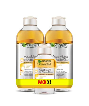 Garnier Garnier Skin Active Micellar Oil Water Removes Long-Lasting Makeup Waterproof Makeup Cleansing and Nourishing Lips Eyes and