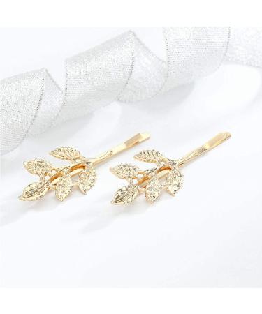 Olbye Leaf Hair Clip Set - Dainty Gold Barrette Pins for Women and Girls - Buy Online on GoSupps.com