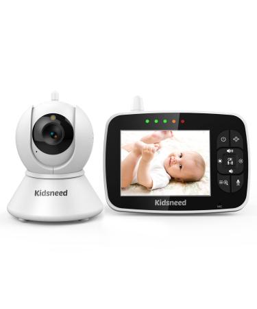 Baby Monitor with Camera and Audio - 3.5 Inch Video Baby Monitor with Remote Control Pan& Tilt &Zoom Camera, Two-Way Audio, Night Vision, VOX Mode,Temperature Monitoring, Lullabies, 960ft Long Range