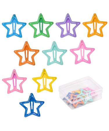 Volumoon hair clips girl 10 pcs 3cm/3.5cm small hair clips baby fine hair children hair clip color sweet hair clips metal hair jewelry for baby toddler children girl gift (star)