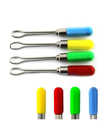 Slite Tech ear wax removed ear cleaning ear spoon Colorful medical ears Care ear cleaner mixed with metal loop mixed (4 -Set of the ingredient))
