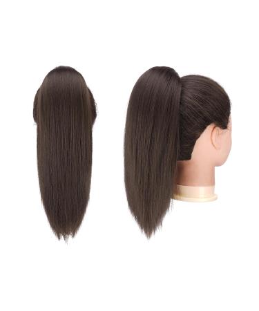30 cm Brown Synthetic Ponytail Extensions - Smooth Long Straight Braid with Cord Strain for Women | Durable Drawstring Hairpiece - Buy Online on GoSupps.com