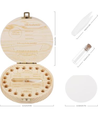 Qetlavee Wooden Tooth Box for Kids | Milk Tooth Storage Box with Tweezers & Heart-Shaped Bottle - Ideal Souvenir Gift for Boys & Girls - Buy Online on GoSupps.com