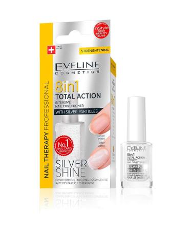 EVELINE 8 IN 1 TOTAL ACTION INTENSIVE NAIL CONDITIONER SILVER SHINE 12ml E-K018 - Buy Online on GoSupps.com
